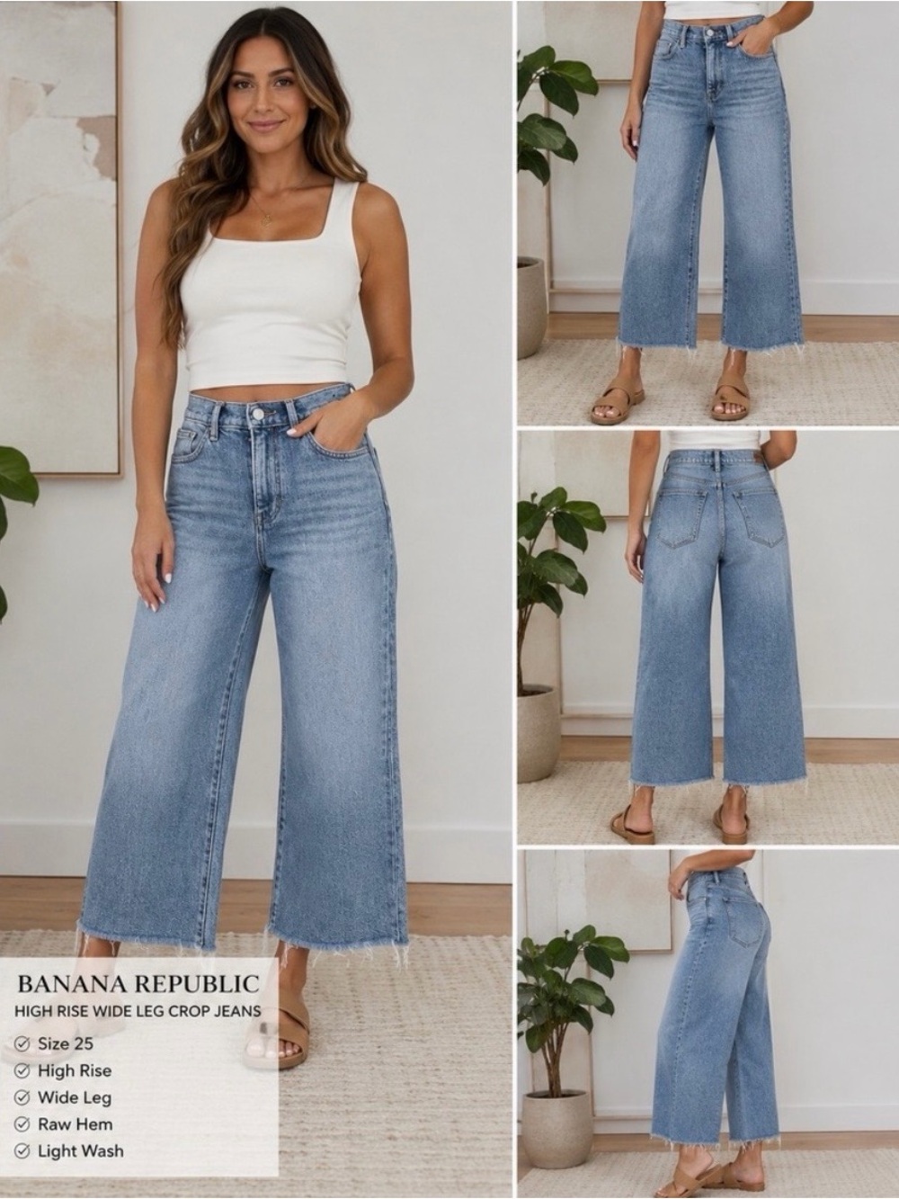 Banana Republic Wide Leg Crop Jeans